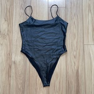 NWOT Black Pleather Bodysuit